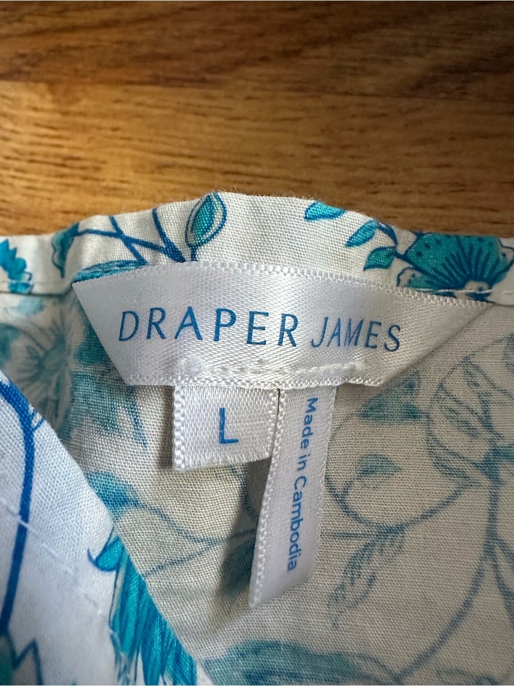Draper James Carrie Blue White Smocked Midi Floral Sundress L - Picture 7 of 12